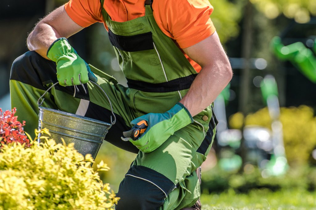 Gärtner bei Garten arbeiten